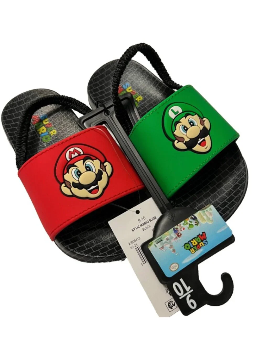 Nintendo Super Mario Toddler Boys Soccer Slide Sandals SIZE 9/10 NEW WITH TAGS
